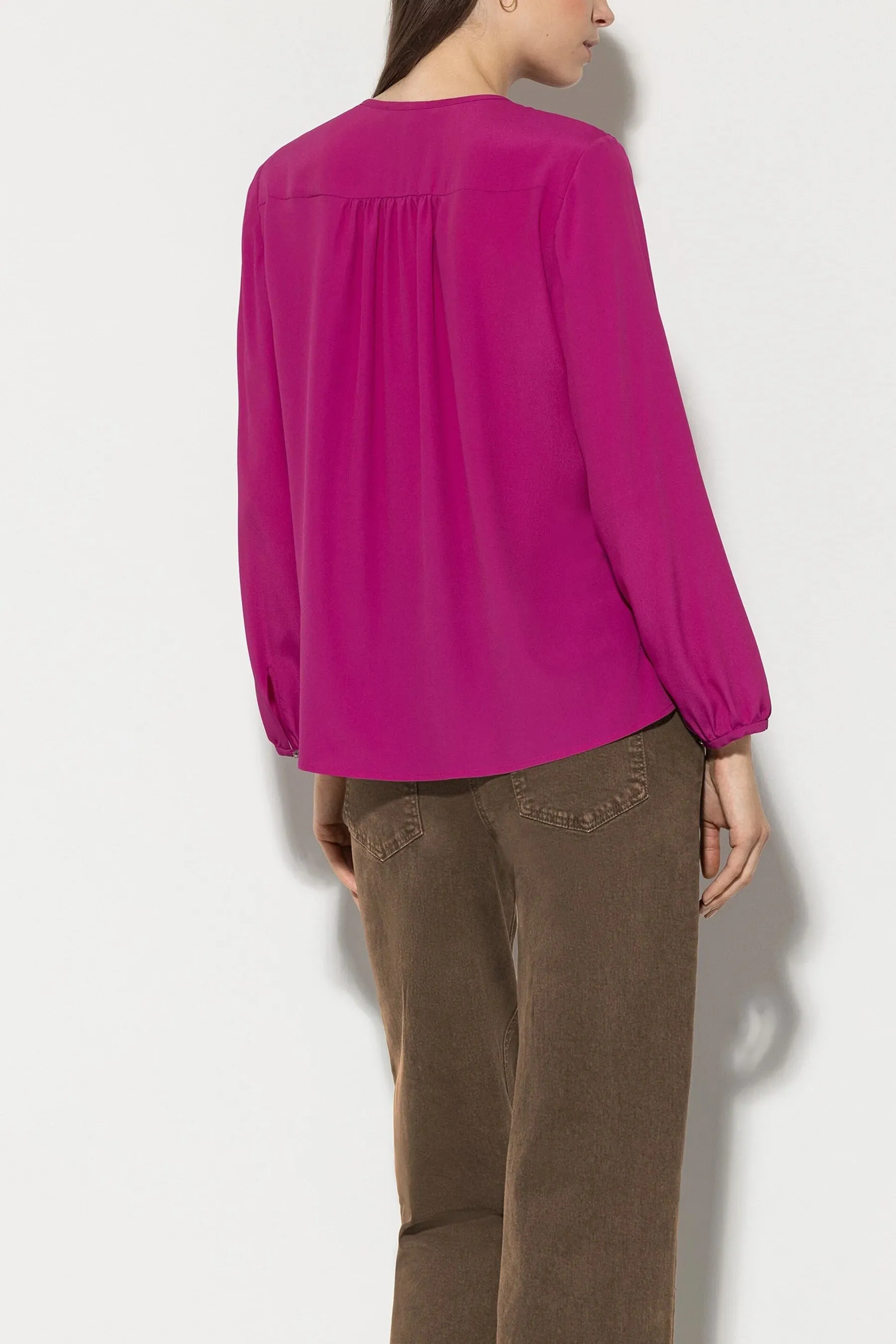 Ultra Pink Silk Blend Blouse
