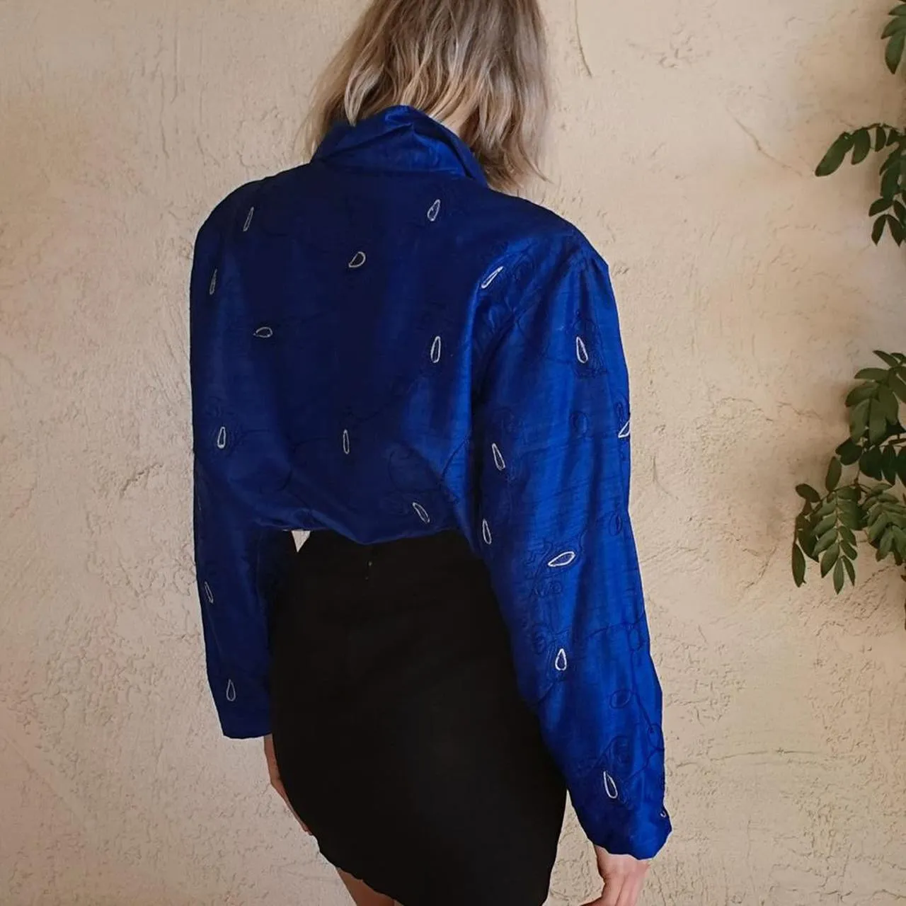 Vintage 90’s Embroidered Silk Blouse by Chico’s