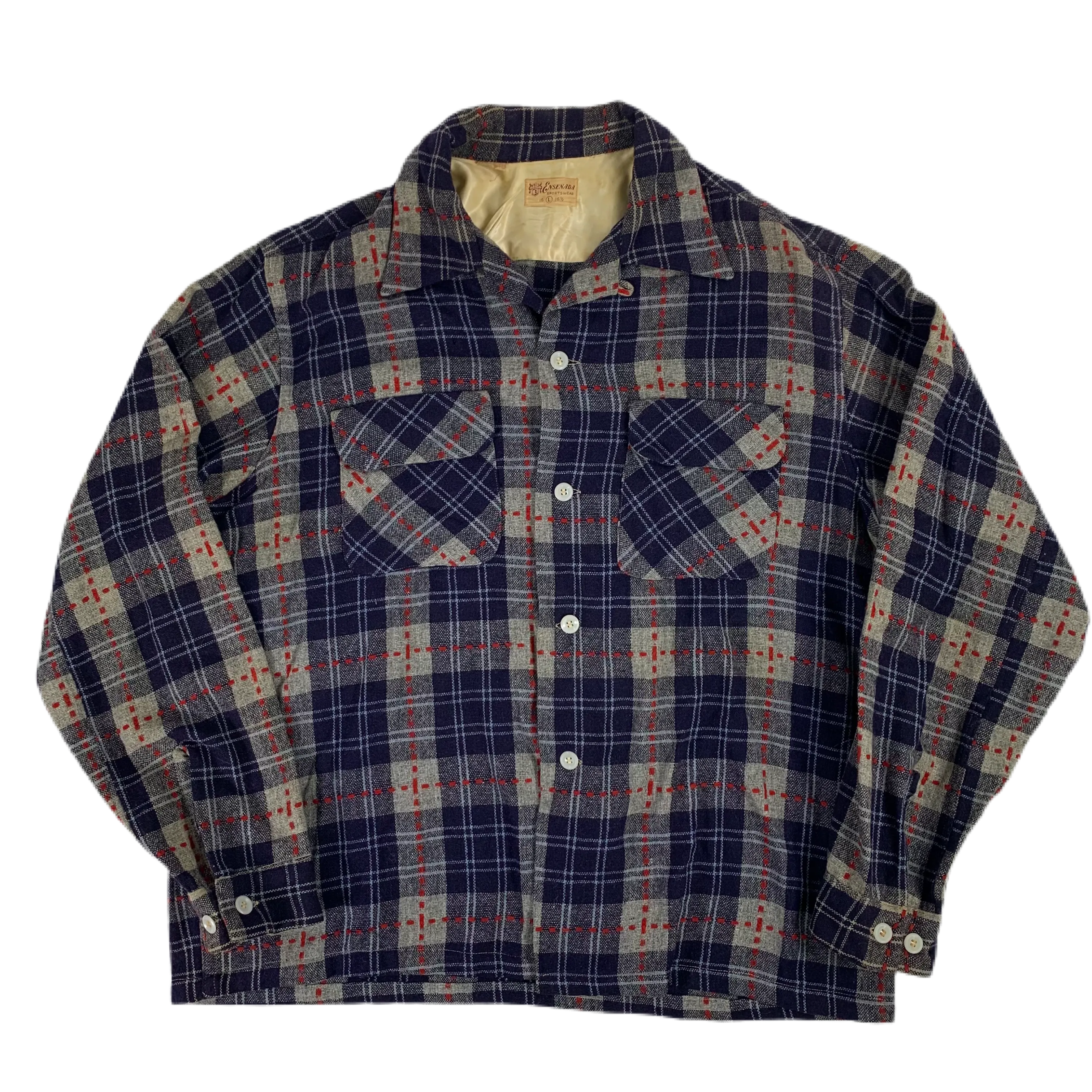 Vintage Ensenada Sportswear "Wool" Loop Collar Shirt