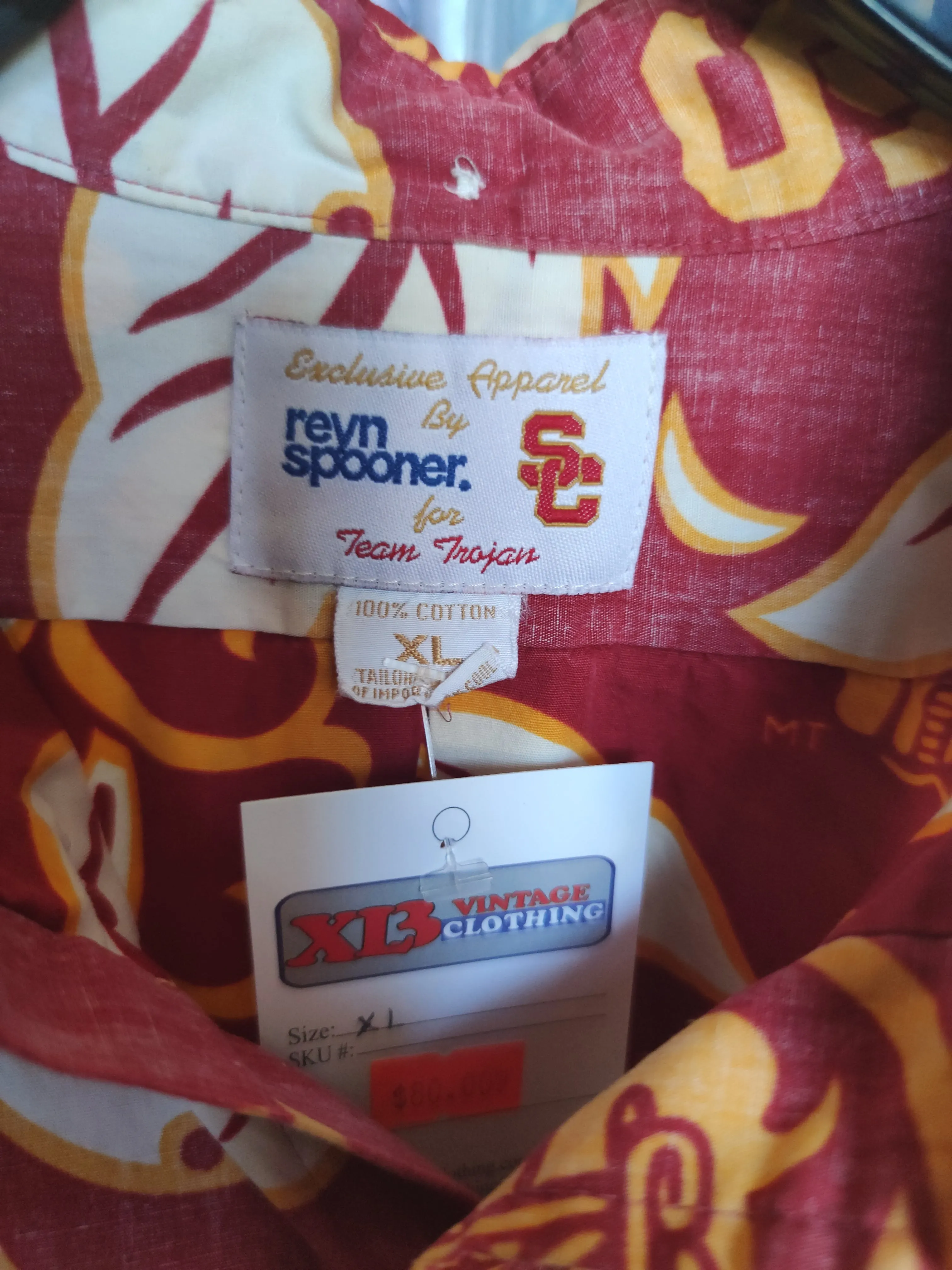 Vintage USC TROJANS NCAA Reyn Spooner Cotton Hawaiian Shirt XL