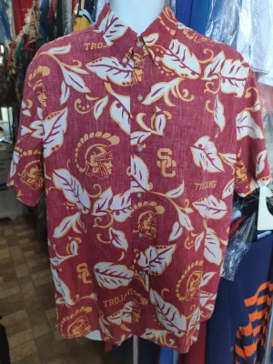 Vintage USC TROJANS NCAA Reyn Spooner Cotton Hawaiian Shirt XL