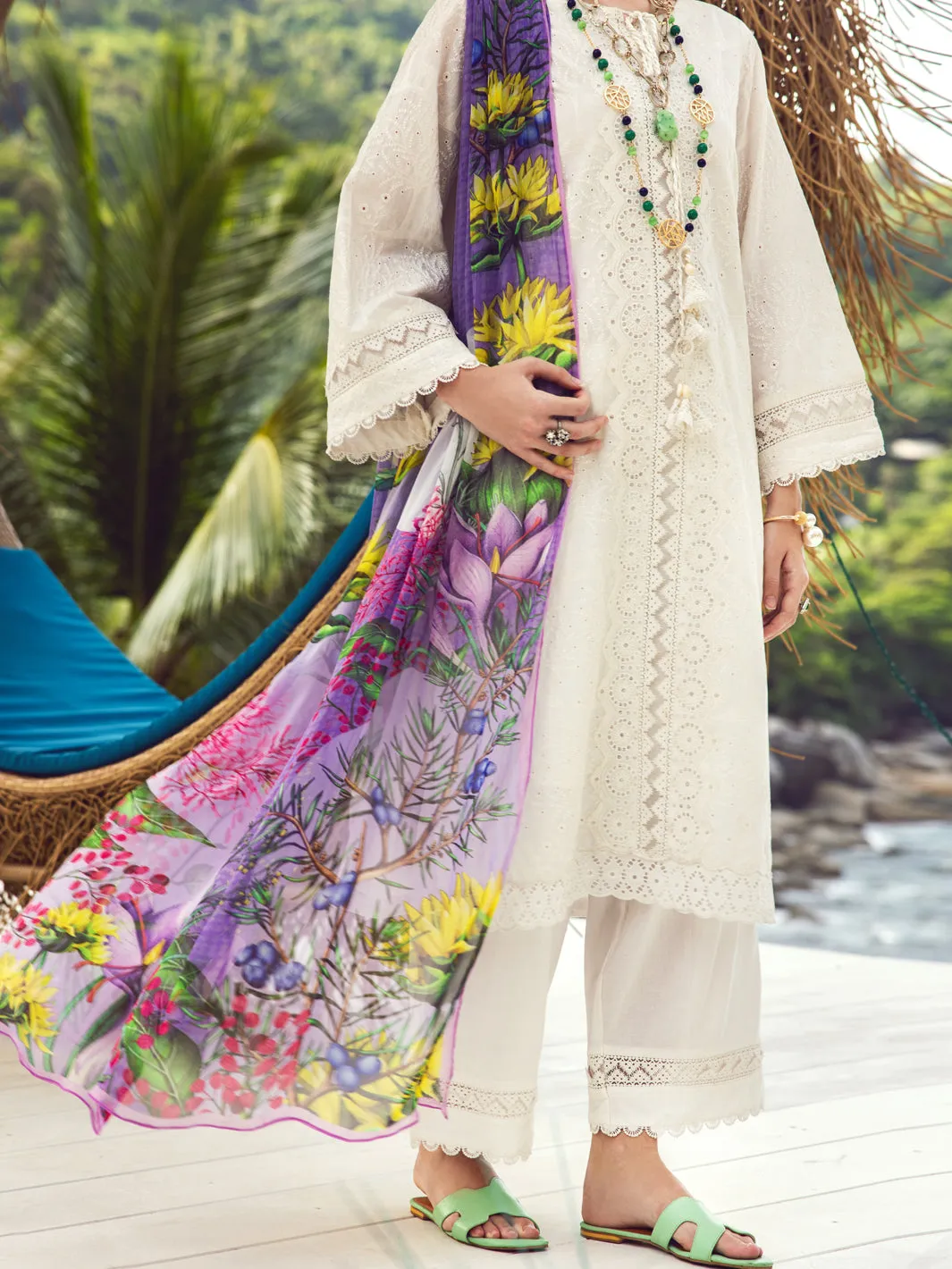 White Dyed Lawn 3 Piece Unstitched - ALP-3PS-1730