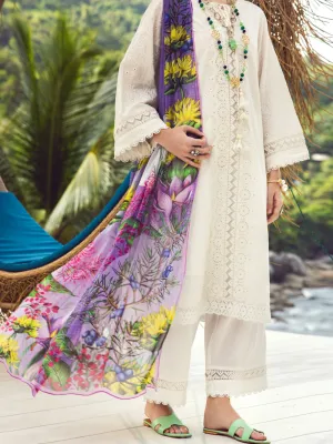 White Dyed Lawn 3 Piece Unstitched - ALP-3PS-1730
