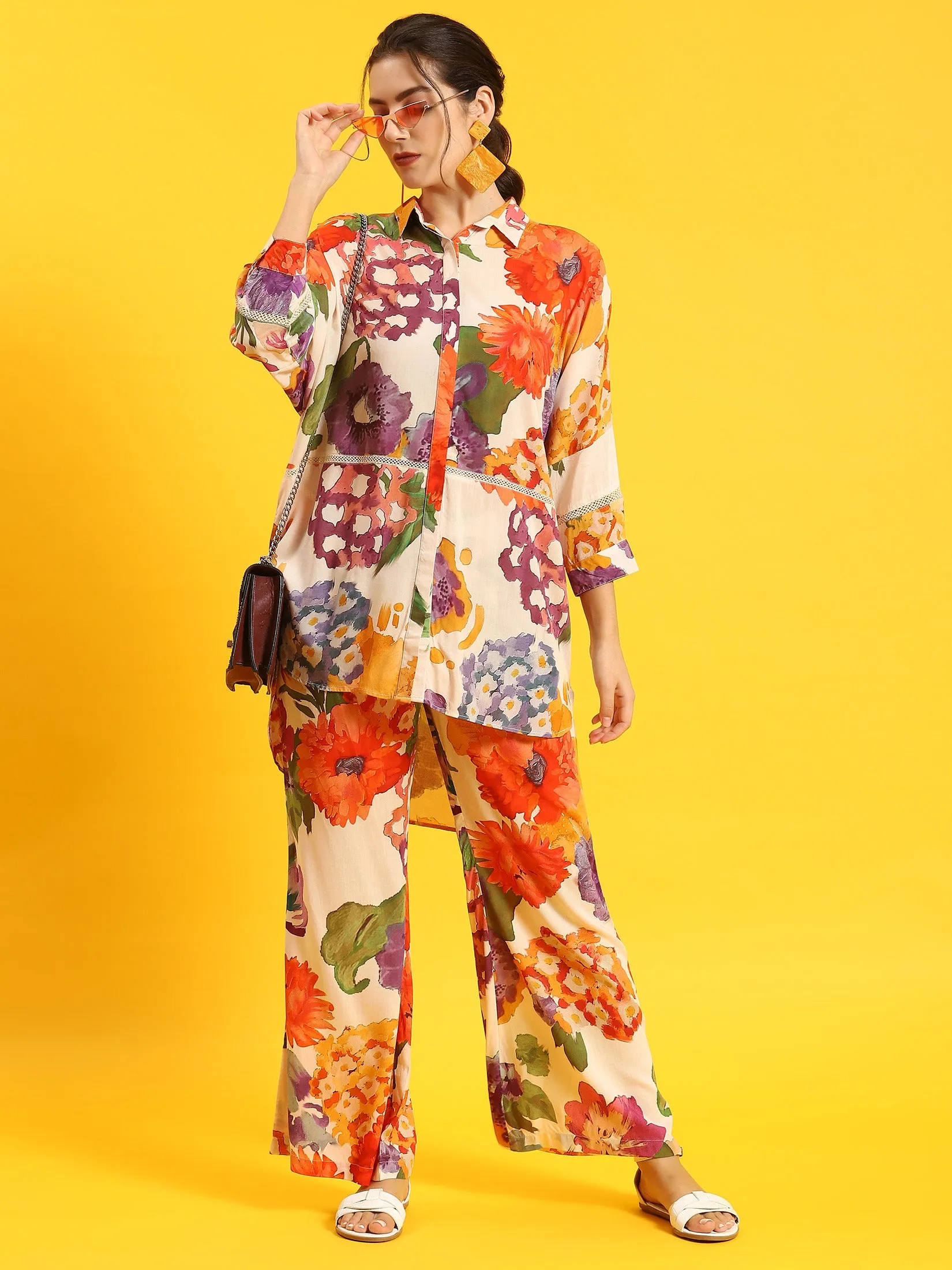 Women Multicolor Abstract Print Co-Ord Set